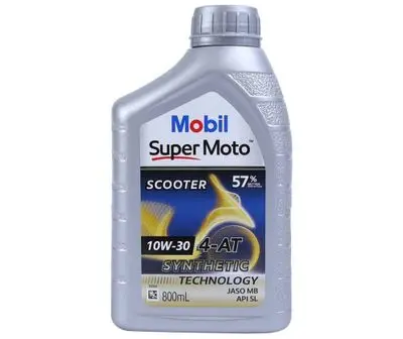 น้ำมันเครื่องมอเตอร์ไซค์เกียร์ออโต้ 4 จังหวะ 10W-30 MOBIL รุ่น 4-AT ขนาด 800 มล.