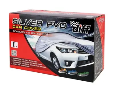 ผ้าคลุมรถยนต์ PVC DIFF รุ่น PWS2966 ขนาด L สีเงิน