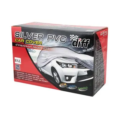 ผ้าคลุมรถยนต์ PVC DIFF รุ่น PWS2966 ขนาด XL สีเงิน